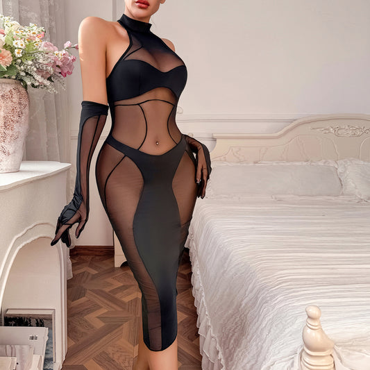Modern Mesh Cutout Dress Classic