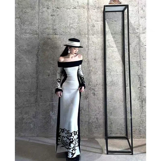 Sexy Long Sleeve Ruched Split Dress