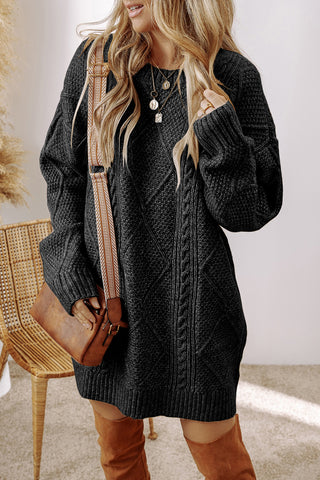 Cozy Cable Knit Sweater Dress