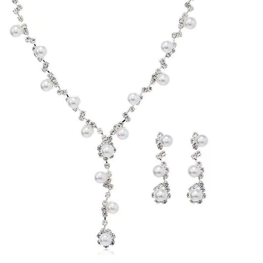 Elegant Pearl & Diamond-Inspired Jewelry Set