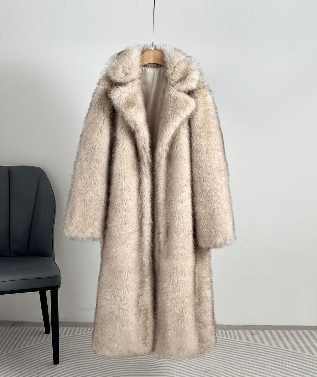 Minimal Luxe Longline Eco-Fur Coat