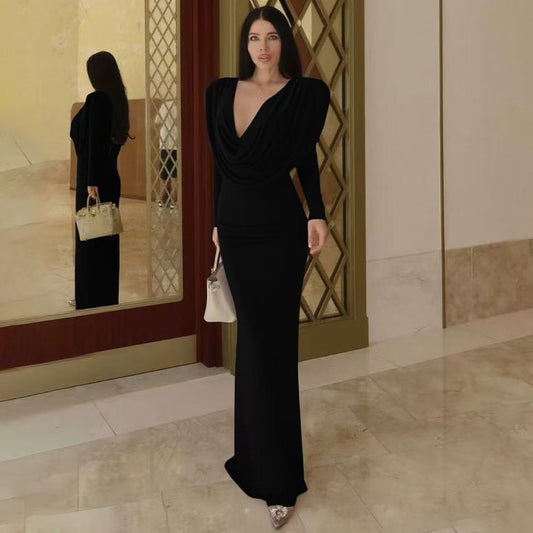 Elegant Draped Maxi Dress