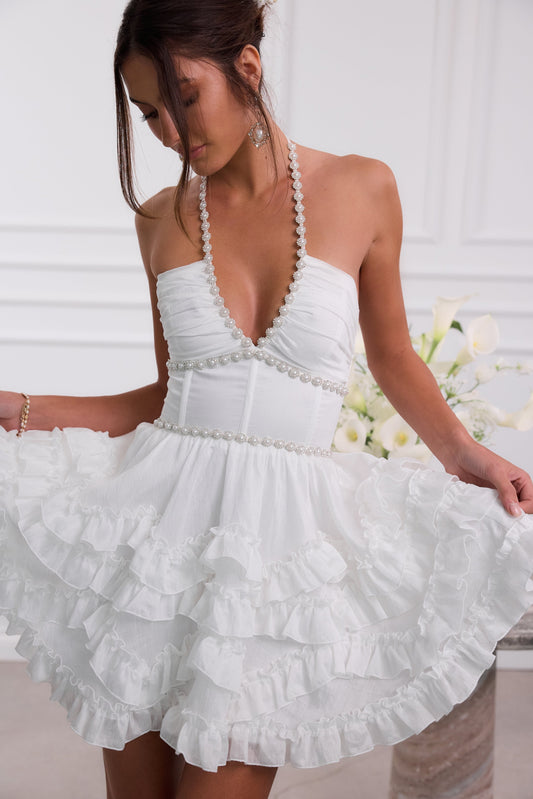 Elegant Tie-Up French Dress