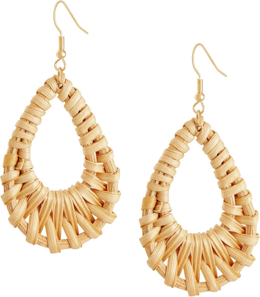 Boho Chic Rattan Earrings