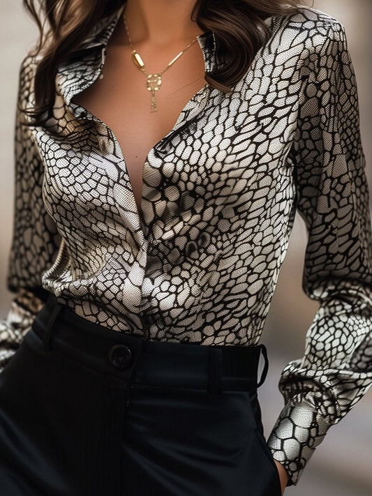 Stylish Satin Snake Blouse