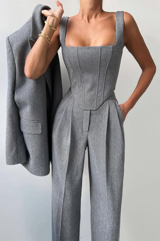 Chic Three-Piece Blazer Set