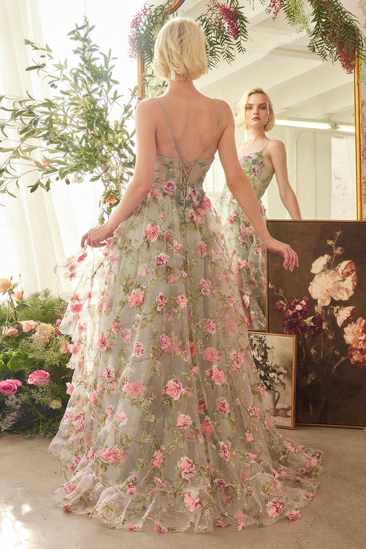 Dreamy Floral Evening Gown