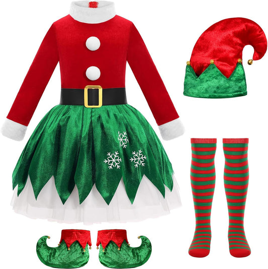 Holiday Elf Dress Costume Set