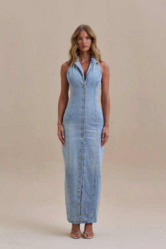 Versatile Denim Maxi Dress