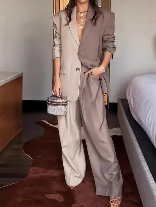 Chic Two-Tone Blazer Set