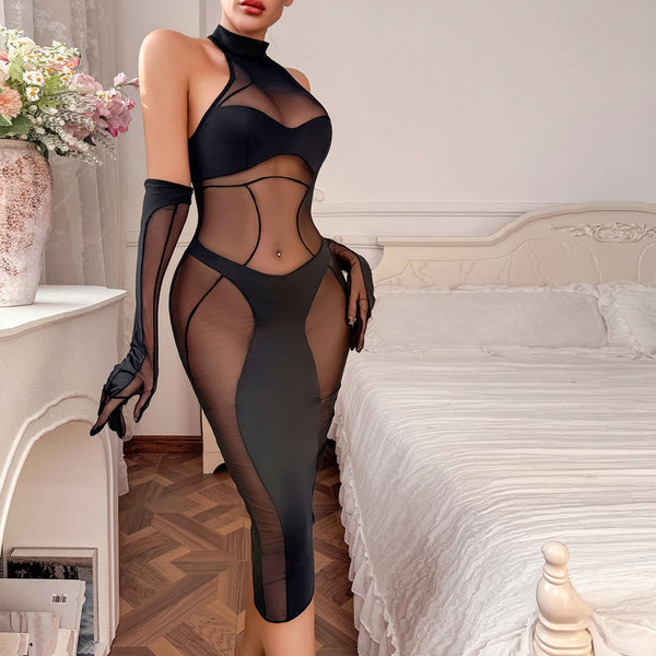 Modern Mesh Cutout Dress Classic