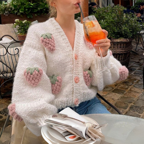 Chic Strawberry Cardigan