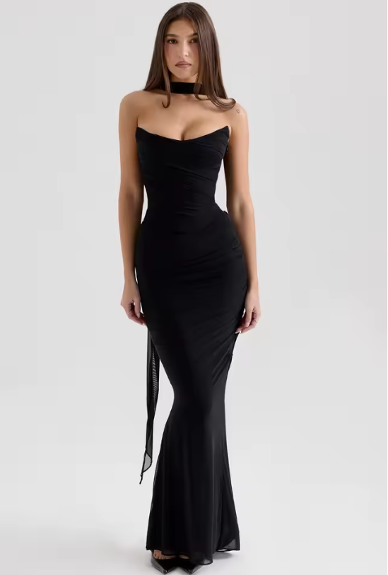 Chic Dress Set with Scarf