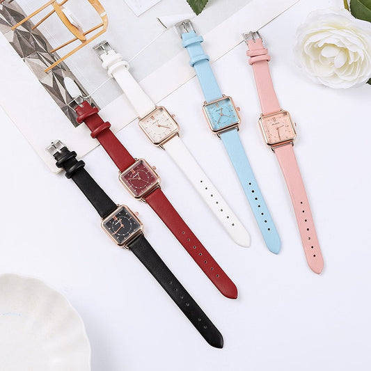 Classic Leather Square Watch