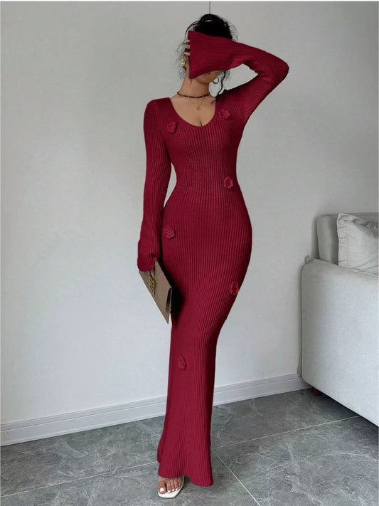 Cozy Flare Sleeve Midi Dress