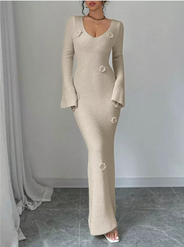 Cozy Flare Sleeve Midi Dress