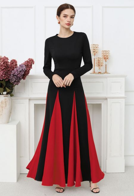 Elegant Black & White Maxi Dress