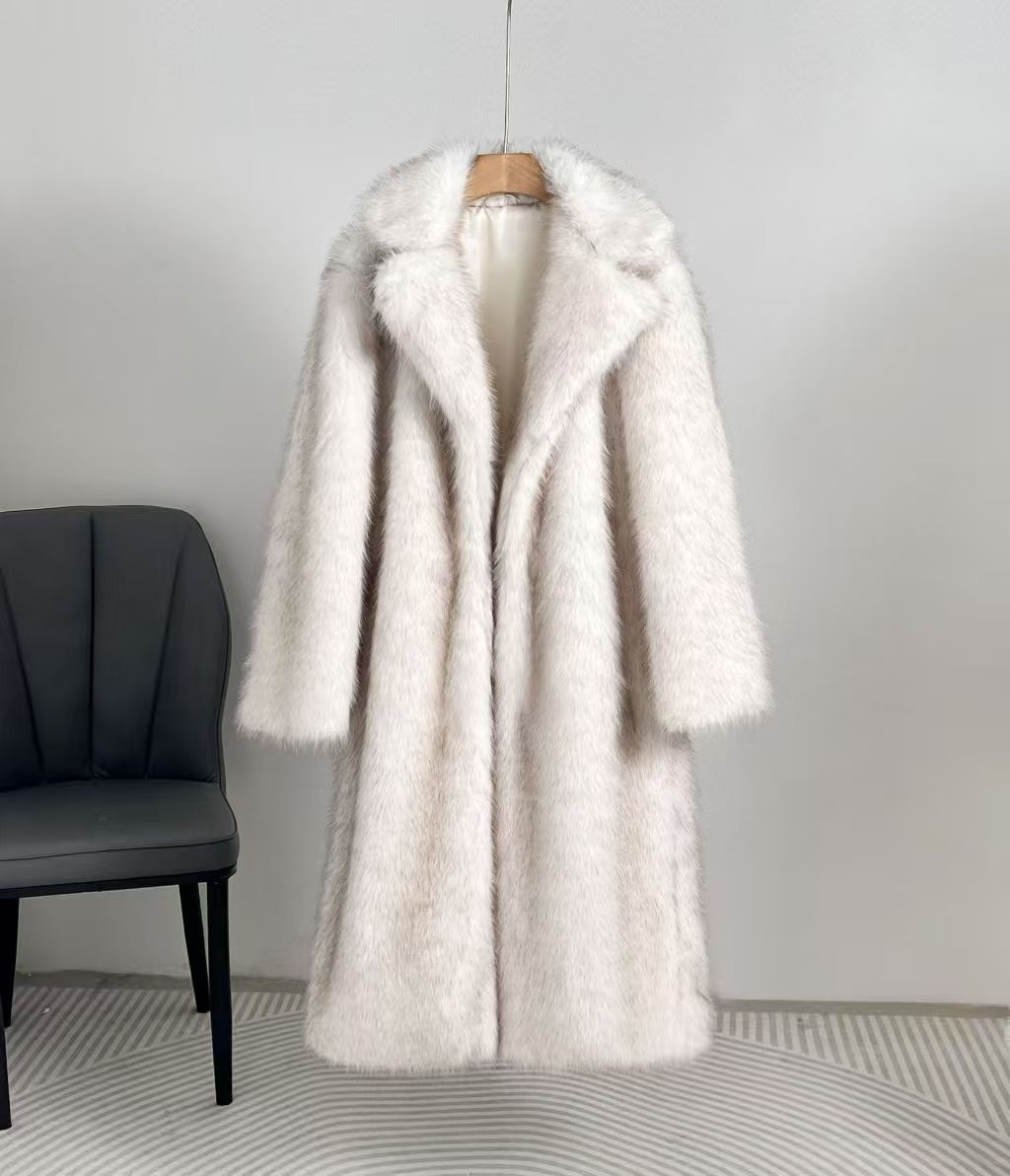 Minimal Luxe Longline Eco-Fur Coat