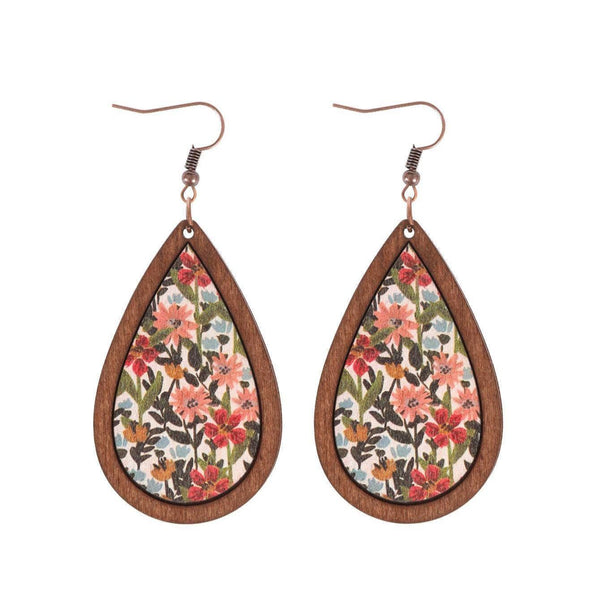 Colorful Boho Wood Earrings