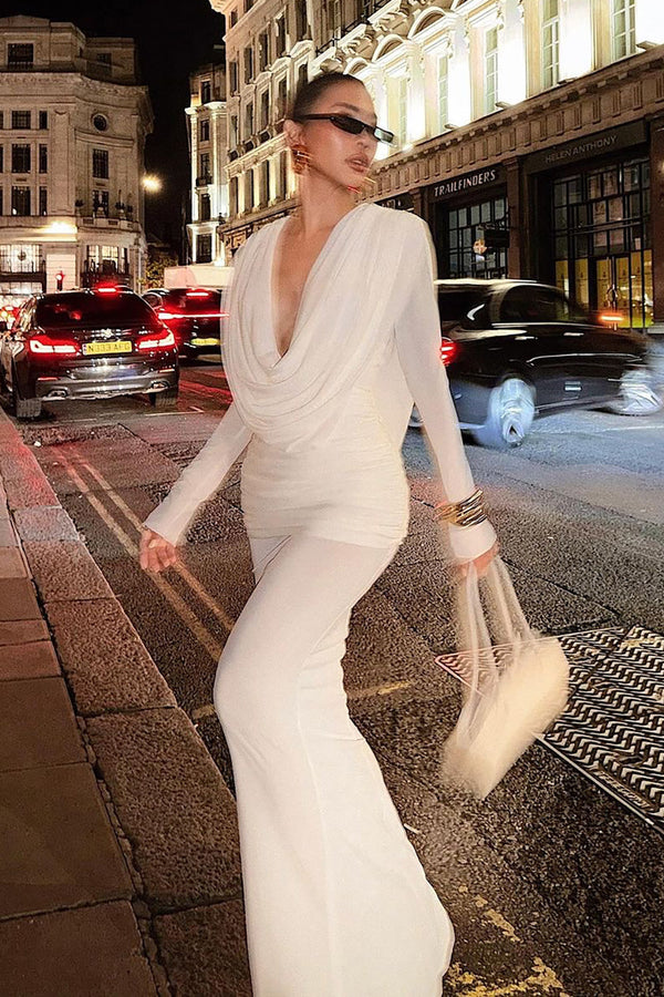 Elegant Draped Maxi Dress