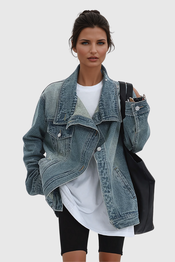 Chic Asymmetric Denim Jacket