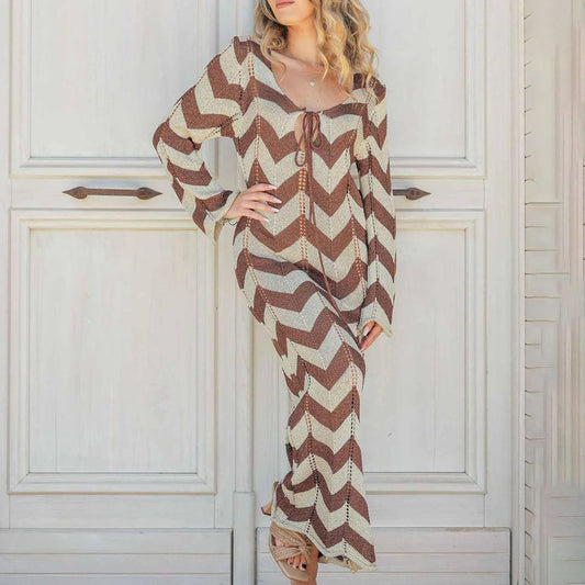 Chic Striped Maxi Sundress