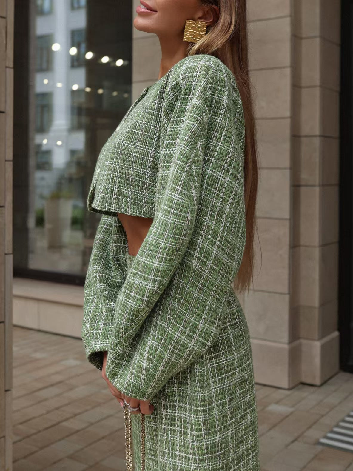 Chic Plaid Tweed Suit