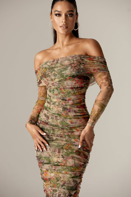 Floral Off-Shoulder Elegance