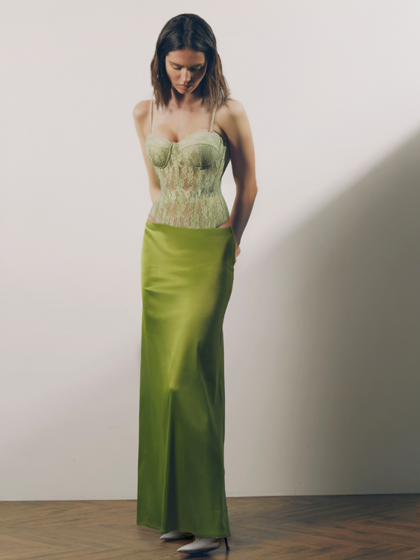 Moss Luxe Satin Corset