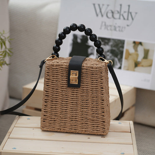 Eco-Chic Beaded Handbag