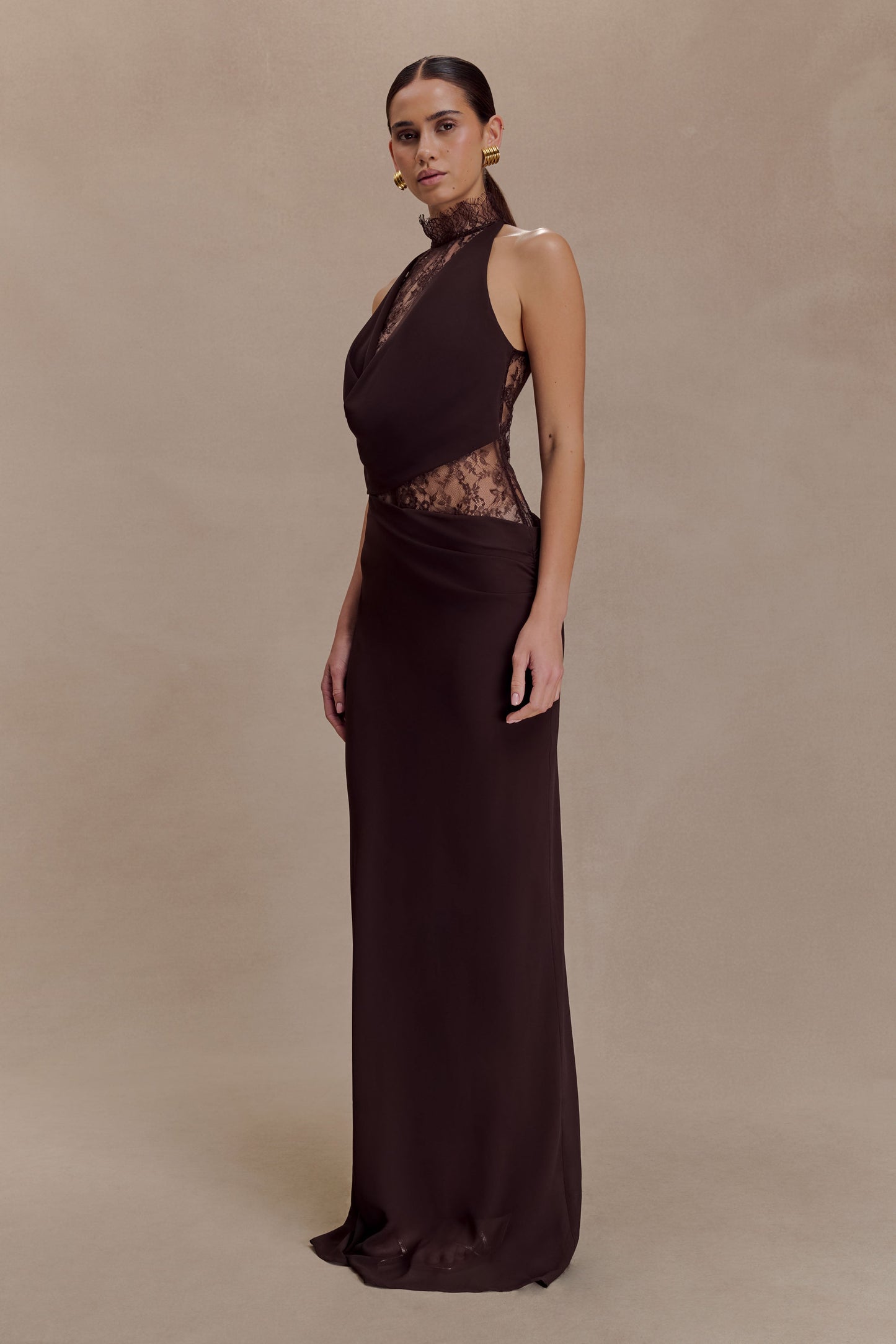 luxeflowr Lace Chiffon Maxi Dress
