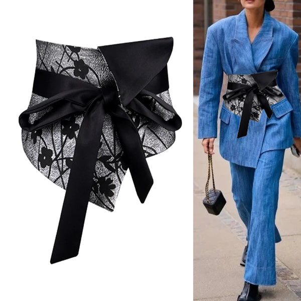 Opulent Jacquard BowTie Belt