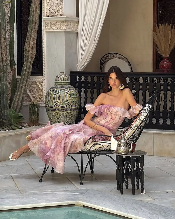 Elegant Pink Summer Maxi Dress