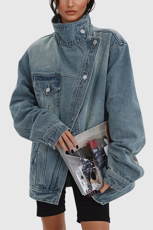 Chic Asymmetric Denim Jacket