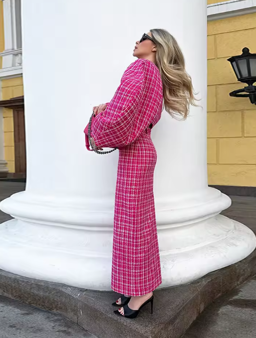 Chic Plaid Tweed Suit