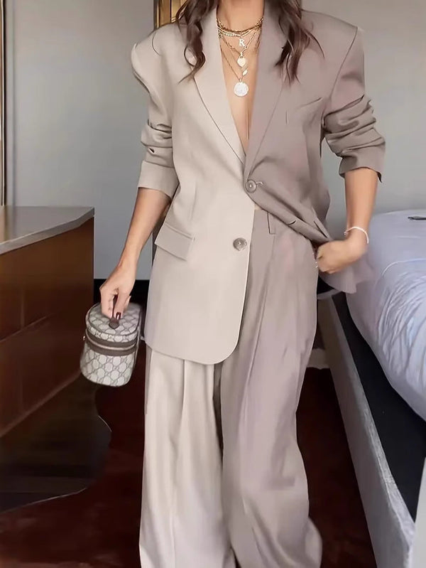 Chic Two-Tone Blazer Set