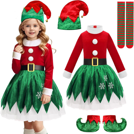 Holiday Elf Dress Costume Set