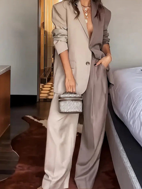 Chic Two-Tone Blazer Set