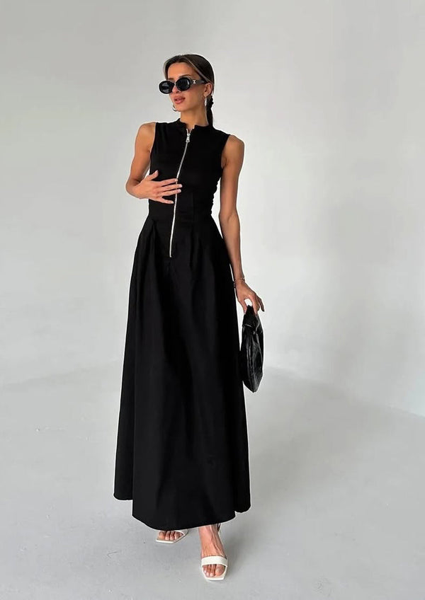 Effortless Zip Midi Dress