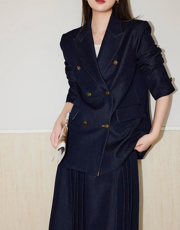 Stylish Blazer and Maxi Skirt Set