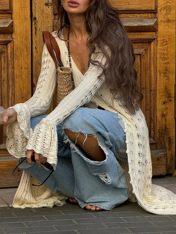 Boho Chic Bell Sleeve Cardigan