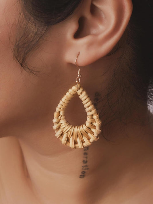 Boho Chic Rattan Earrings