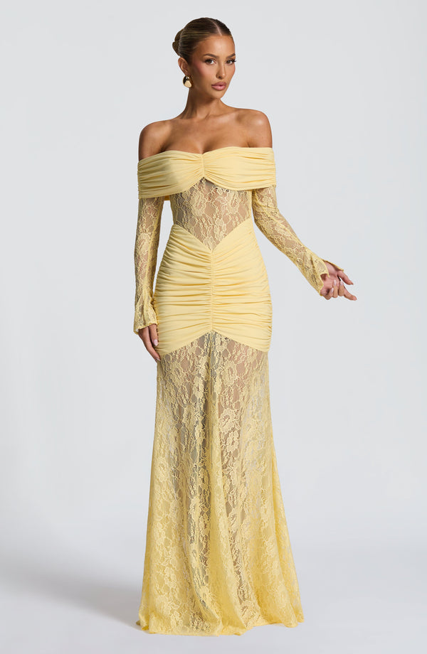 Lemon Elegance Maxi Dress