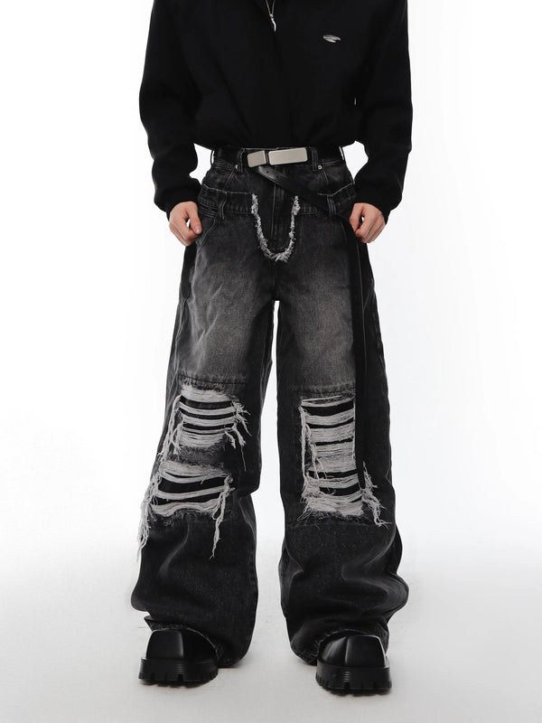 Trendy Ripped Baggy Jeans
