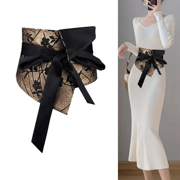 Opulent Jacquard BowTie Belt