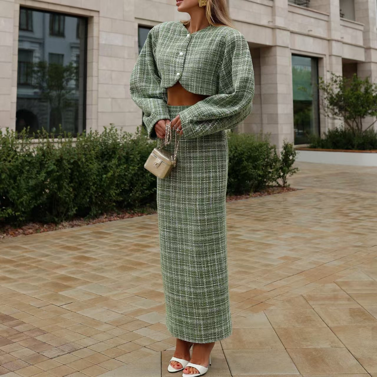 Chic Plaid Tweed Suit