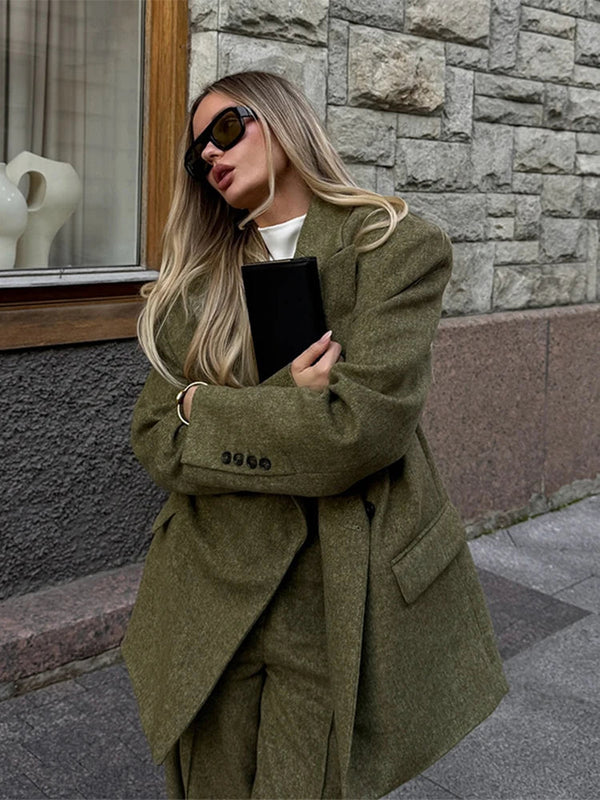 Chic Woolen Suit Set