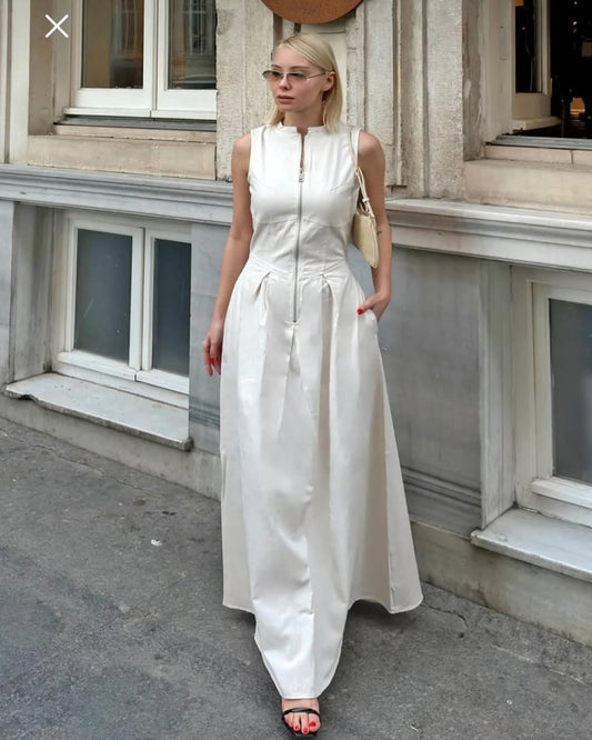 Effortless Zip Midi Dress